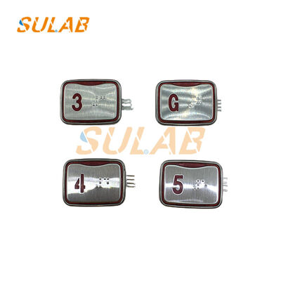 Sigma MTD265 Rectangular Push Button for LG/XIZI OTIS Elevator with Braille Legend and 3-Pin Plug-in