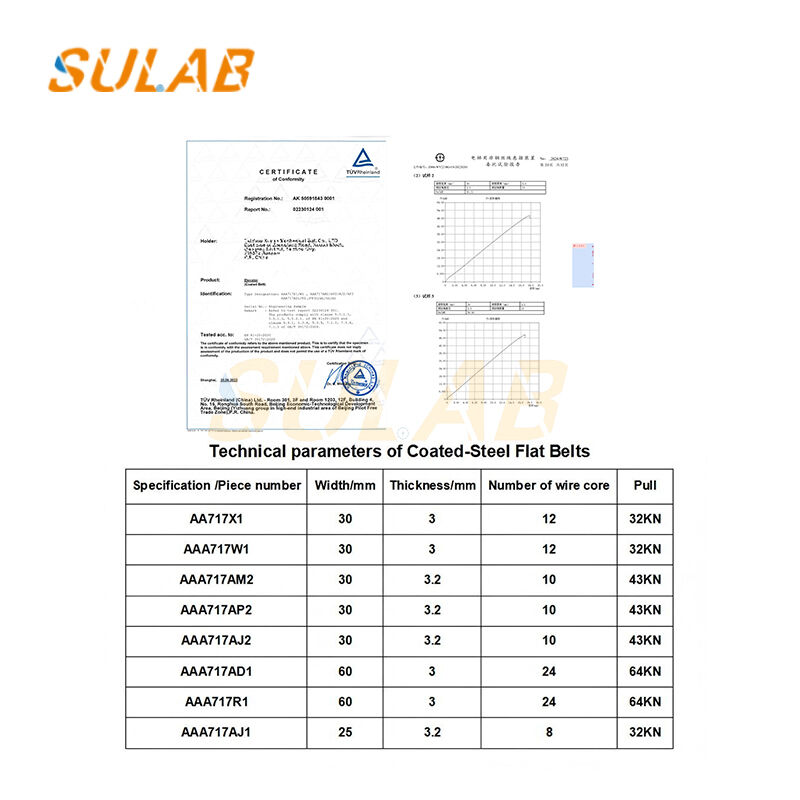 Otis Elevator Traction Steel Belt AAA717AD1 High Strength Low Vibration Wear Resistant Transmission Belt for Lift Car Lifting